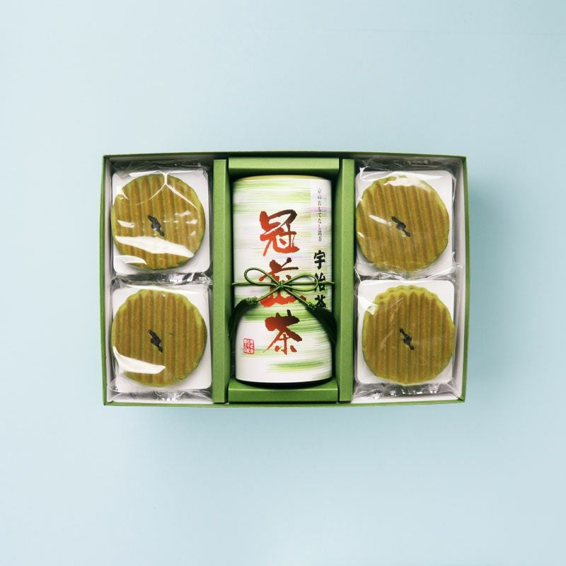 千紀園（せんきえん）の宇治抹茶ヴァッフェルと宇治冠煎茶詰合せ