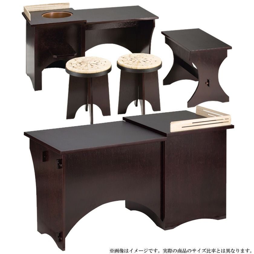 茶道具　立礼棚　【万能机】　組立式 茶道具 立礼棚 喫架 脇机 万能机 和敬 掻合塗り 組立式 折りたたみ式
