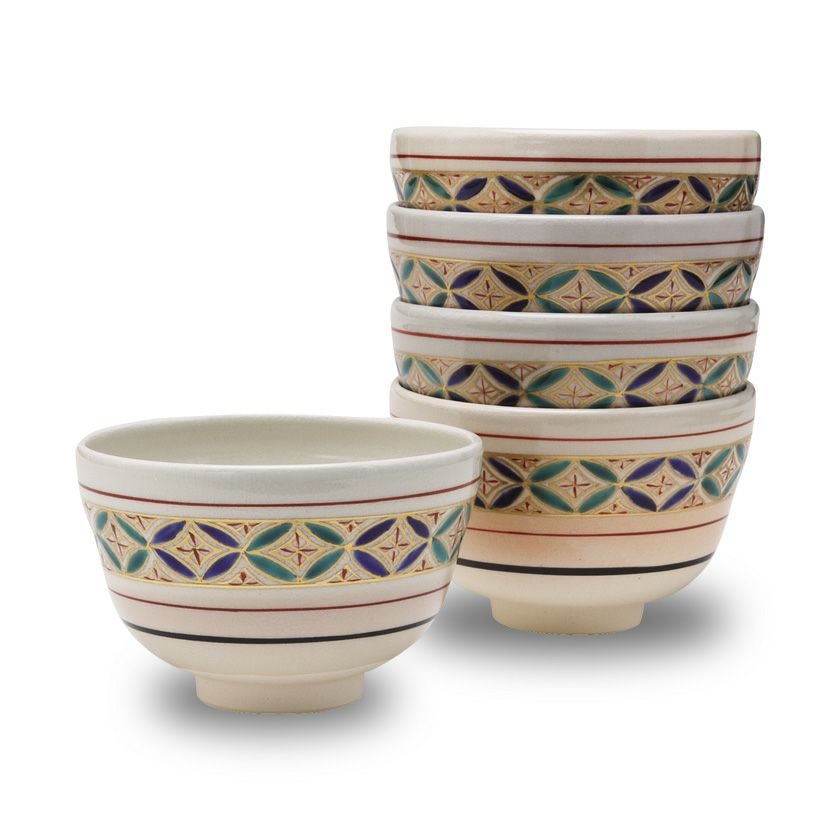 茶道具 数茶碗 帯七宝 ５客 中村与平 数茶碗 抹茶茶碗は茶の湯文化である表千家・裏千家の茶道具や抹茶を専門に扱う千紀園（せんきえん）が通販で販売しています。茶会また初心者向けのお稽古用にご利用いただける抹茶碗です。贈り物・ギフトにも人気です。