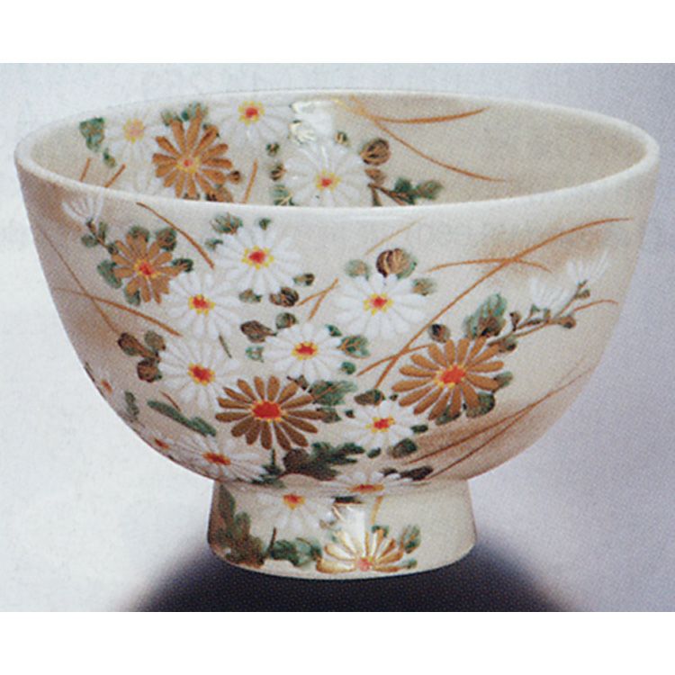 茶道具　抹茶茶碗　御本白菊　水出宗絢　作　抹茶碗　表千家　裏千家　【匿名配送】 茶道具 茶碗 御本 白菊 水出宋絢 茶碗
