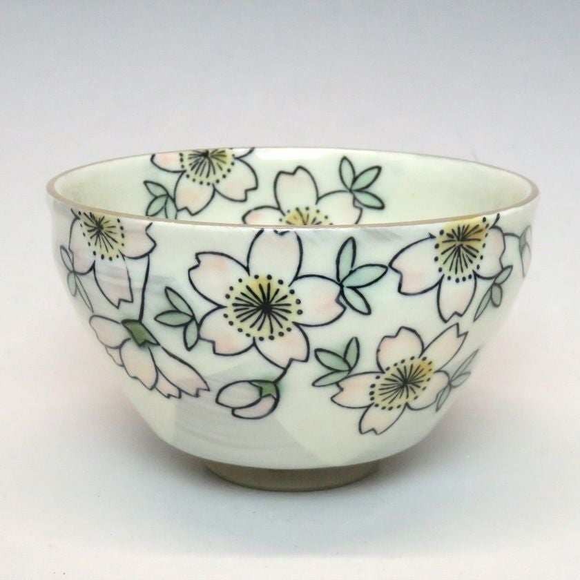 お値下げ 茶道具 粉青卵花文茶碗 木人造 茶道具 小茶碗（こちゃわん） 小茶碗 枝垂桜 加藤忠泉作