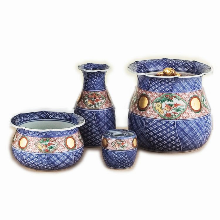 茶道具 皆具（かいぐ） 皆具 赤絵 祥端 砂金袋 高野昭阿弥