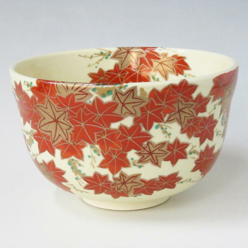茶道具 抹茶茶碗（まっちゃちゃわん） 茶碗 仁清 紅葉 宮地英香