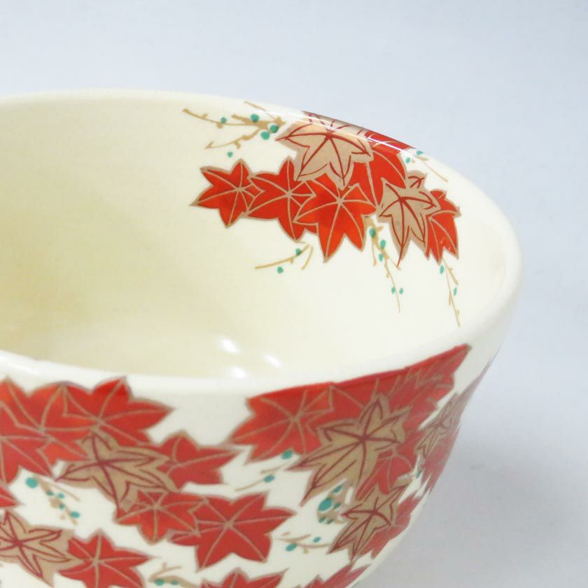 茶道具  抹茶茶碗（まっちゃちゃわん）  茶碗 仁清 紅葉 宮地英香 抹茶茶碗は茶の湯文化である表千家・裏千家の茶道具や抹茶を専門に扱う千紀園（せんきえん）が通販で販売しています。茶会また初心者向けのお稽古用にご利用いただける抹茶碗です。贈り物・ギフトにも人気です。