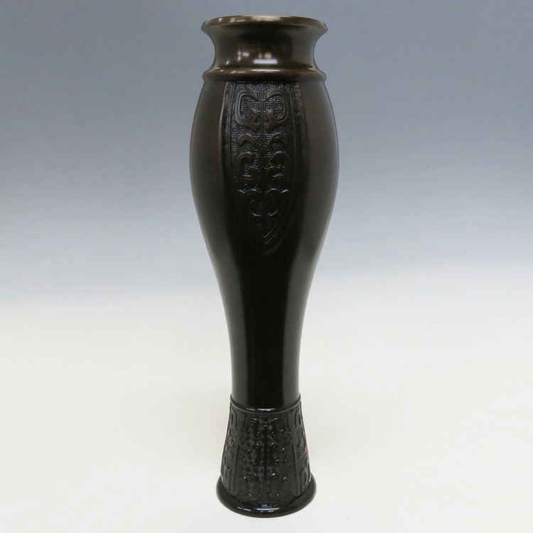 茶道具 【茶道具】唐銅花入 惺斎好写