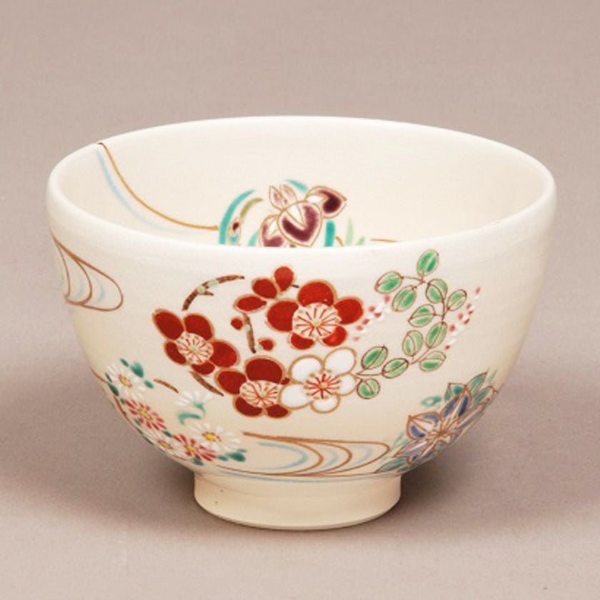 茶道具 抹茶茶碗（まっちゃちゃわん） 茶碗 仁清 花丸流水 見谷福峰 抹茶茶碗は茶の湯文化である表千家・裏千家の茶道具や抹茶を専門に扱う千紀園（せんきえん）が通販で販売しています。茶会また初心者向けのお稽古用にご利用いただける抹茶碗です。贈り物・ギフトにも人気です。