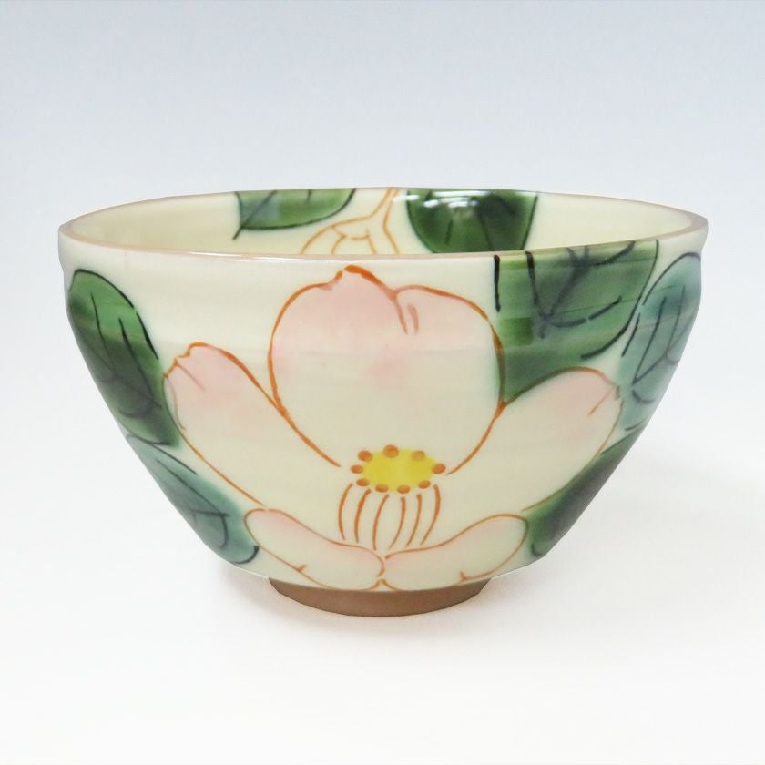茶道具 小茶碗 山茶花 加藤忠泉作
