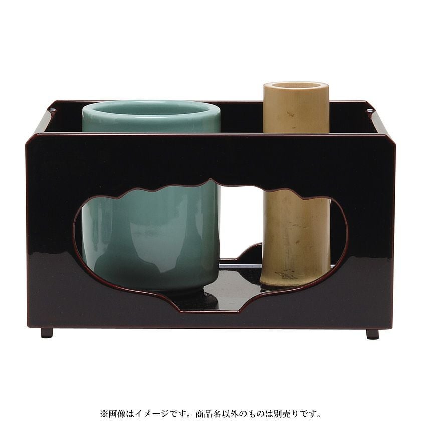 茶道具 莨盆（煙草盆・たばこぼん） 香狭間透莨盆 溜塗 玄々斎好写 