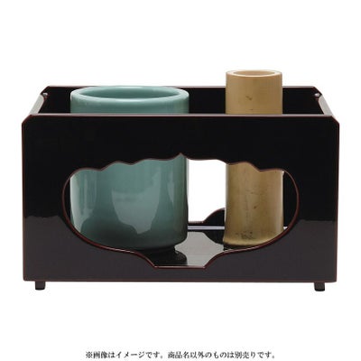 茶道具 莨盆（煙草盆・たばこぼん） 香狭間透莨盆 溜塗 玄々斎好写