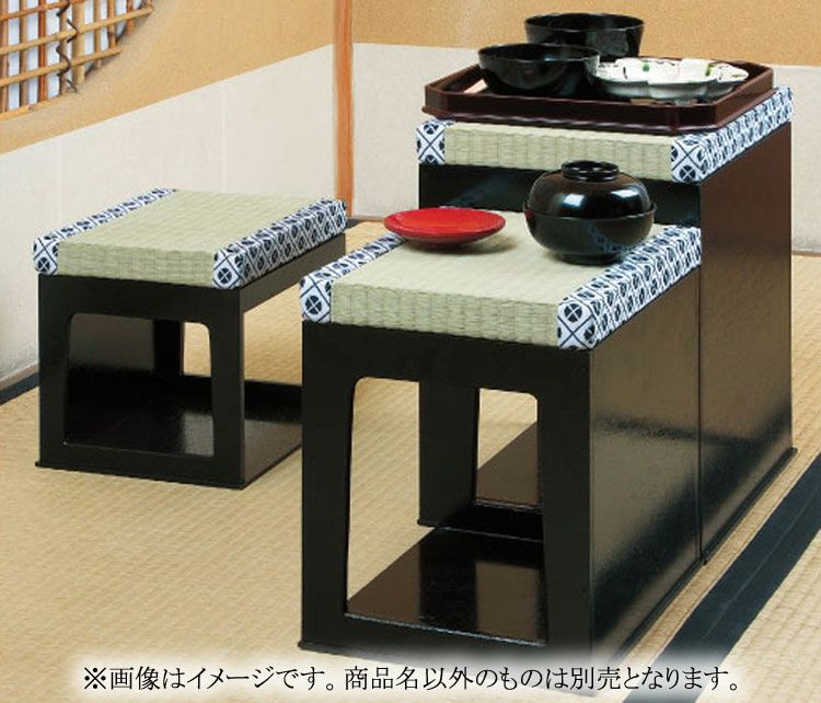 茶道具 茶事座椅子セット 黒掻合塗○商品名以外のものは別売です。