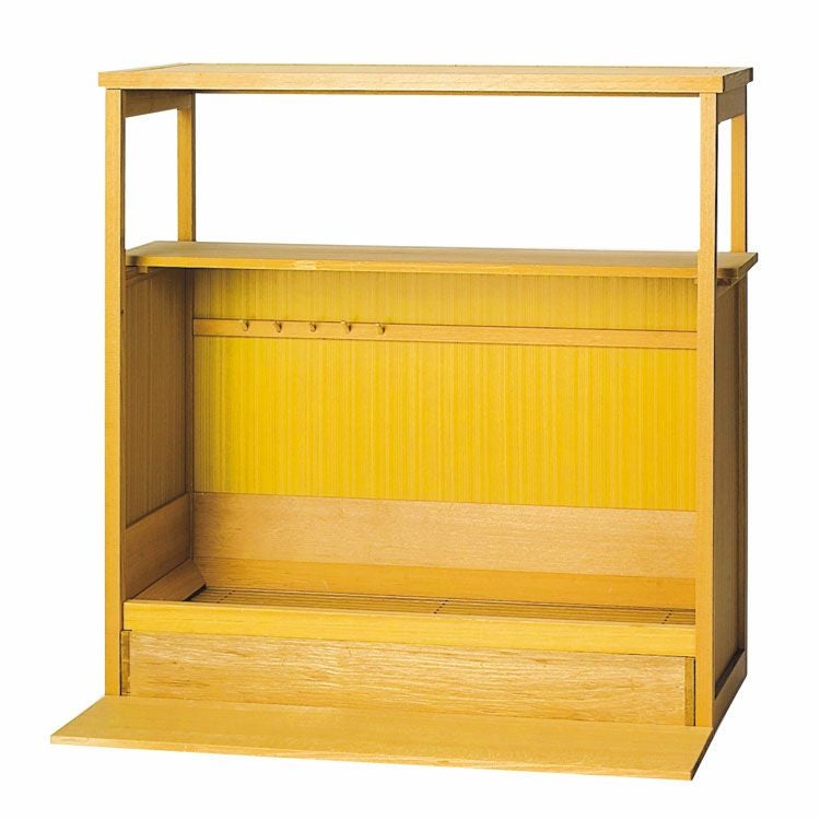 直接引取歓迎【杉製 置水屋】茶室用 木製 茶箪笥 茶棚 茶道具 水屋道具 収納棚 和家具 古家具 別注品 茶道具 収納家具 水屋道具 置水屋 柾 小 : 茶道具いまや静香園