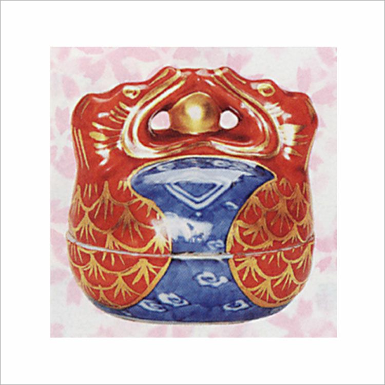 茶道具 香合 金襴手 木魚 高野昭阿弥 香合