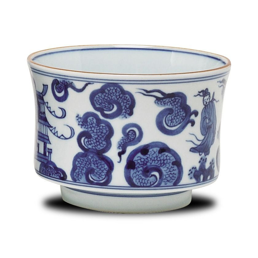 茶道具 染付 風景画 瓶(P143) 茶道具 火入（ひいれ） 火入 染付雲堂 景徳鎮 王懐英