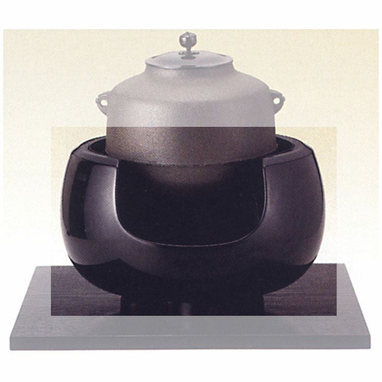 茶道具 土風炉 面取尺一 黒 (五徳別売)○商品名以外のものは別売です