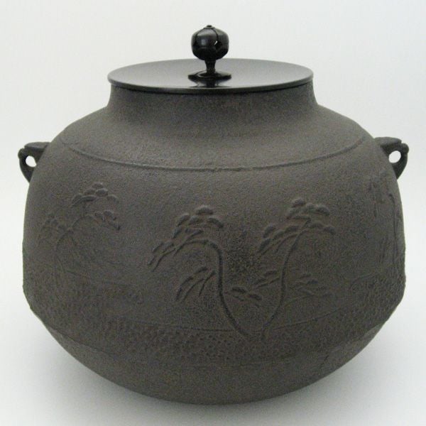茶道具 炉釜（ろがま） 炉釜 真形 浜松地紋 (No.47) 菊地政光