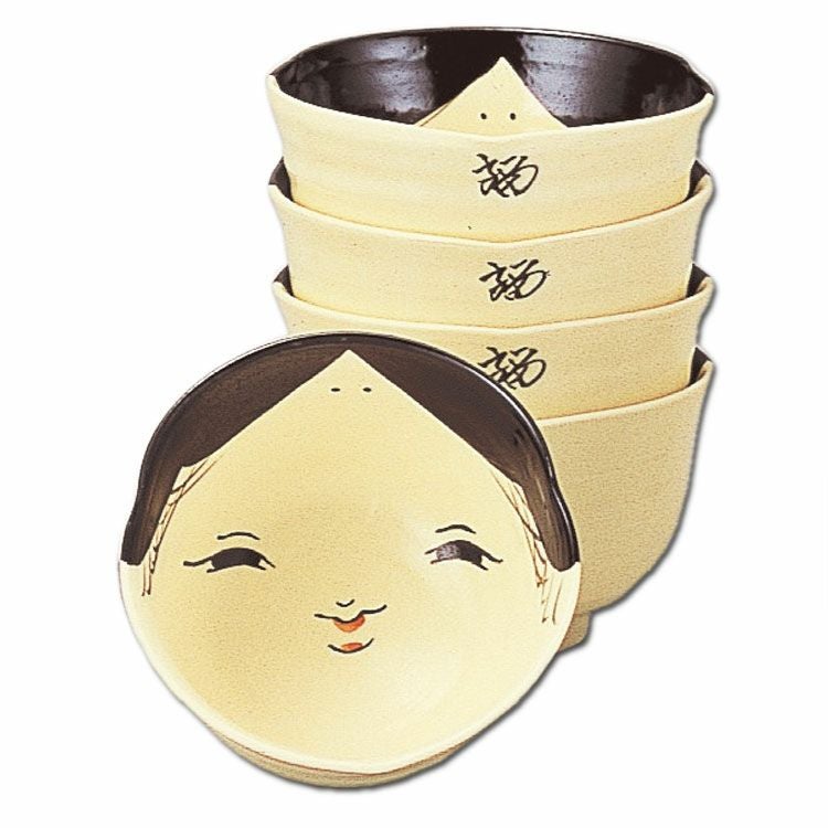 茶道具 数茶碗（かずちゃわん） 汲出茶碗 お福 五客 中村与平