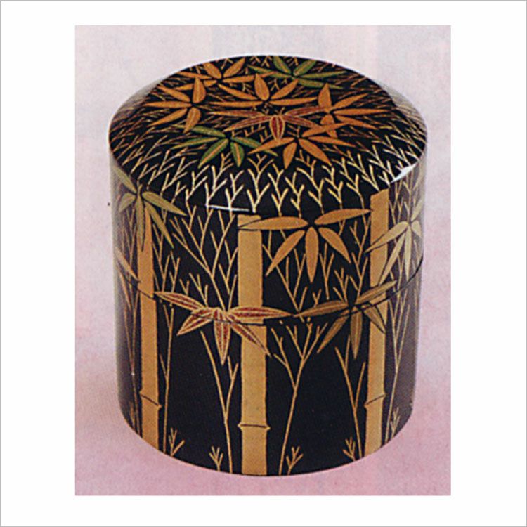 茶道具 面中次 切合口 黒塗 竹林蒔絵 中村宗悦