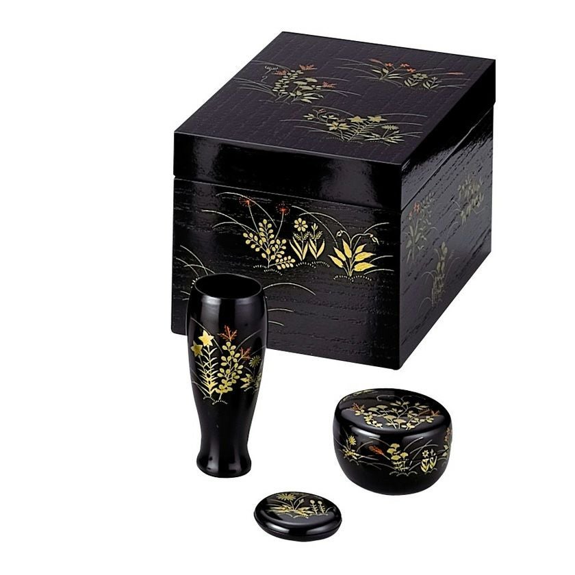 茶道具 茶箱（ちゃばこ） 利休茶箱 掻合塗 (かきあわせぬり) 春秋※三