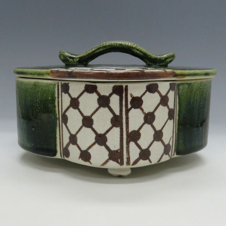 Ｗ３５５　食籠　『織部焼』『木瓜形』『加藤景陶 造』　菓子器　茶道具 000000002123-01.jpg?size=xl&w=