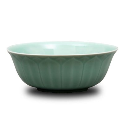 茶道具 菓子器（かしき） 菓子鉢 青磁蓮華彫 横石嘉助