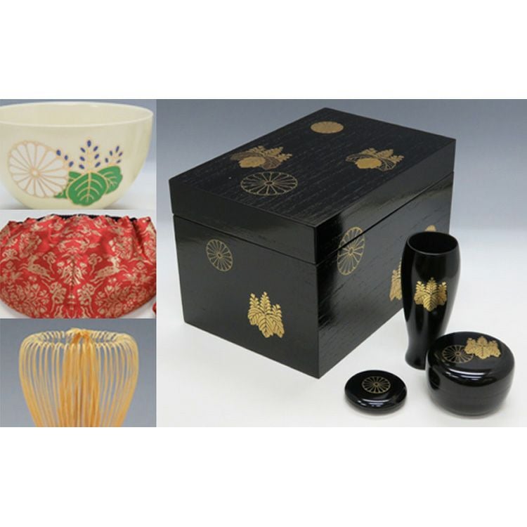 高台寺蒔絵茶碗2客セット 2.2棗 黒塗 高台寺蒔絵 | 大辻漆器