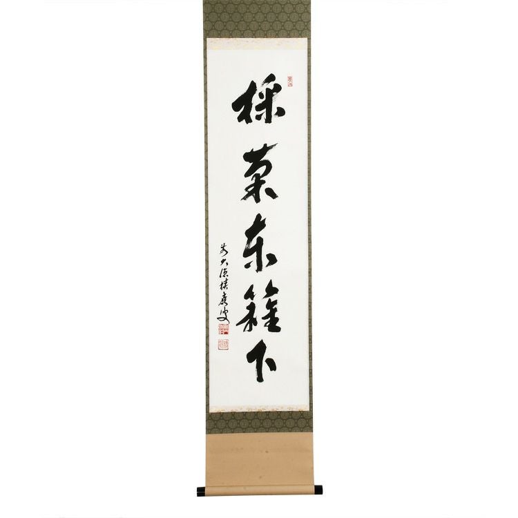 茶道具 掛軸（かけじく） 軸 一行物 「採菊東籬下」 福本積應師