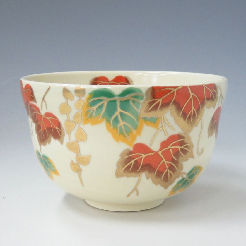 京焼　清水焼　宮地英香　造　金彩色絵　歌仙　古今集　一双茶碗　共箱　茶道具　茶器 茶道具 抹茶茶碗 宮地英香作 仁清 紅葉