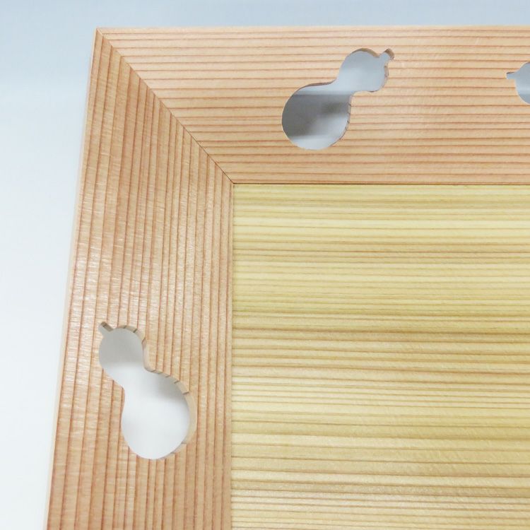 茶道具 盆（ぼん） 杉 四方盆 瓢透し 菓子器