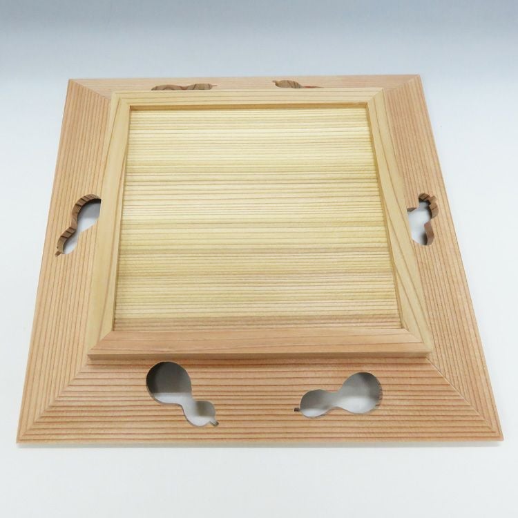 茶道具 盆（ぼん） 杉 四方盆 瓢透し 菓子器