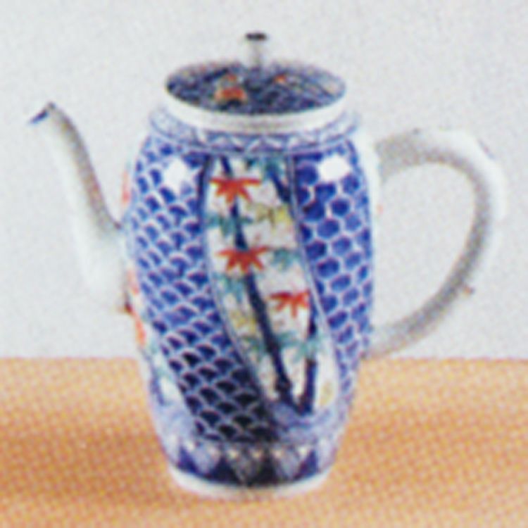 【二代目 昭阿弥】祥瑞手 色絵四君子図 水注 陶器 茶道具 茶道具 水注 色絵祥瑞 四君子 高野昭阿弥