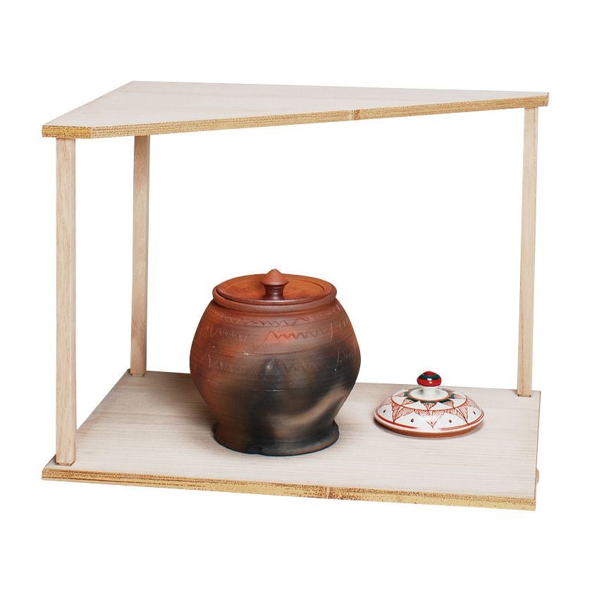 C1*253[ご来店頂ける方限定]茶棚 茶道具 棚（たな） 山里棚 杉木地 竹張砂擦 遠洲好写 小林幸斎 ※画像は