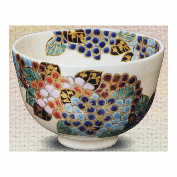 送料込【逢絢亭・新品】茶道具 茶碗 京焼 掛分 紫陽花の図  伊坂清香 共箱入り 茶道具 茶碗 御本 紫陽花 伊坂清香