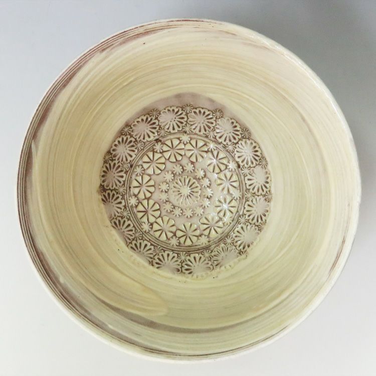 茶道具 茶碗 紫三島 刷毛目 森里陶楽