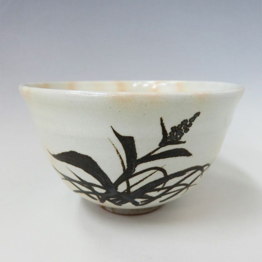 茶道具 三点セット（茶碗・振出・茶巾筒） 粉引 絵唐津 竹久 陶器三点