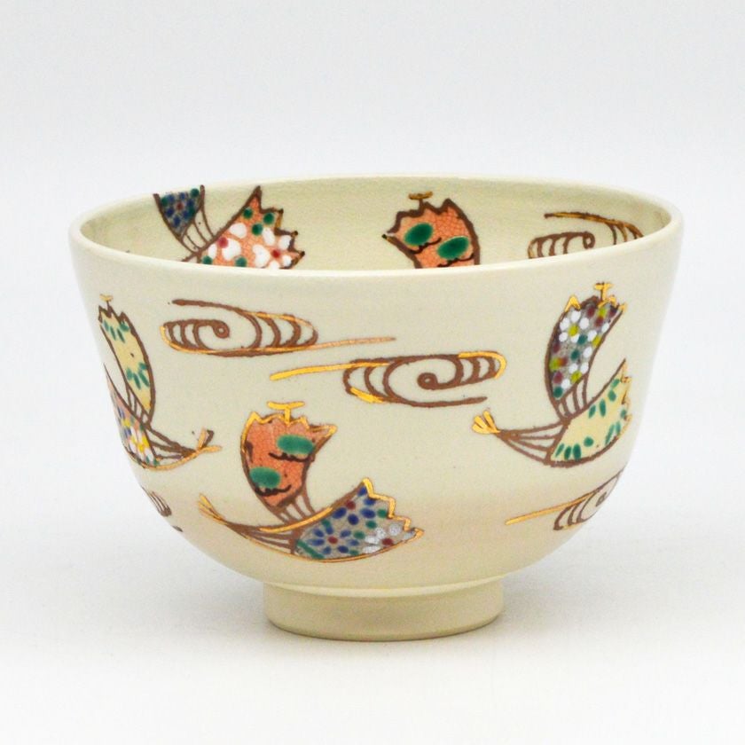 茶道具　京焼　田中香泉造　色絵金彩　菊唐草文　茶碗　共箱　N　6510 京焼 田中香泉造 色絵 金彩 菊唐草文 茶碗 共箱 茶道具｜Yahoo!フリマ