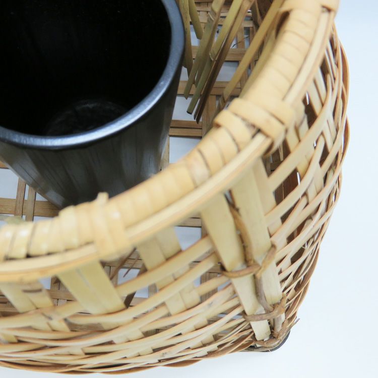 茶道具 花籠（はなかご） 籠花入 本宗全籠 手無し 宗全好写 (上塗竹入