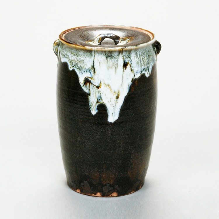 茶道具　朝鮮唐津　水差 茶器/茶道具 水指（水差し）】 朝鮮唐津 一重口 徳澤守俊作 （溜塗蓋
