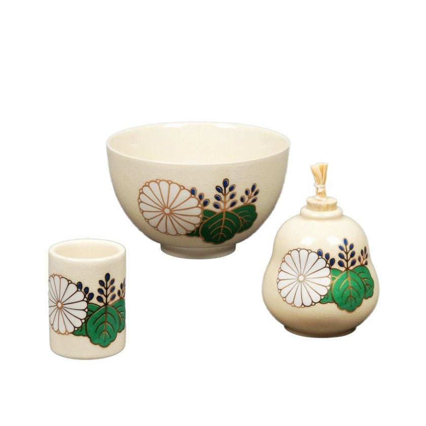 三点セット（茶碗・振出・茶巾筒） | 千年の香り 千紀園