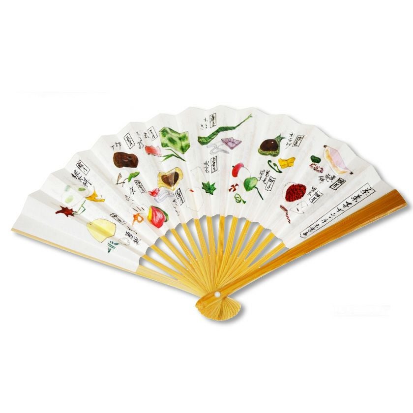 茶道具 扇子（せんす） 扇子 茶花集 白竹 5寸