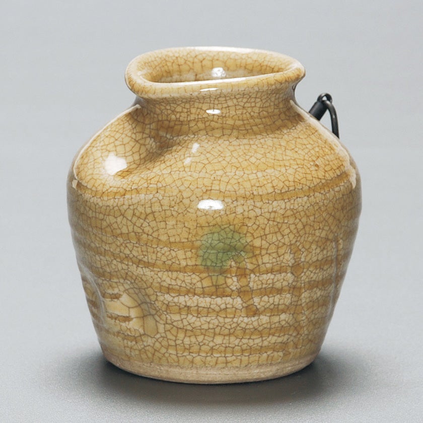 茶道具 花入（はないれ） 蹲 (うずくまる) 花入 黄瀬戸 和陶