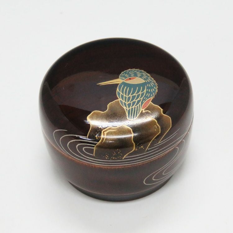 茶箱用三点セット 茶道具 茶道具 共箱 香合 翡翠蒔絵 中村宗悦 塗 棗 茶筅筒 遠山蒔絵 溜塗り 三点セット 工芸品