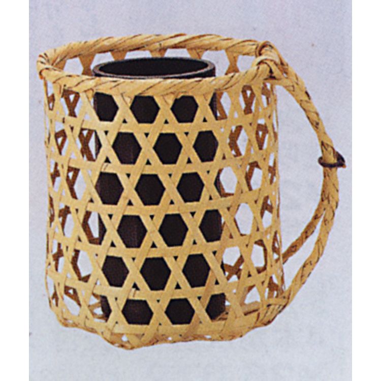 茶道具 背負籠 白竹 (上塗竹入子) 花入
