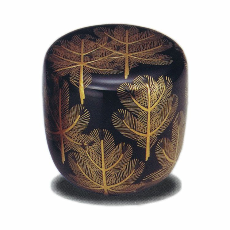 茶道具 なつめ 薄茶器 大棗 若松蒔絵 内銀地 呉藤穣太郎