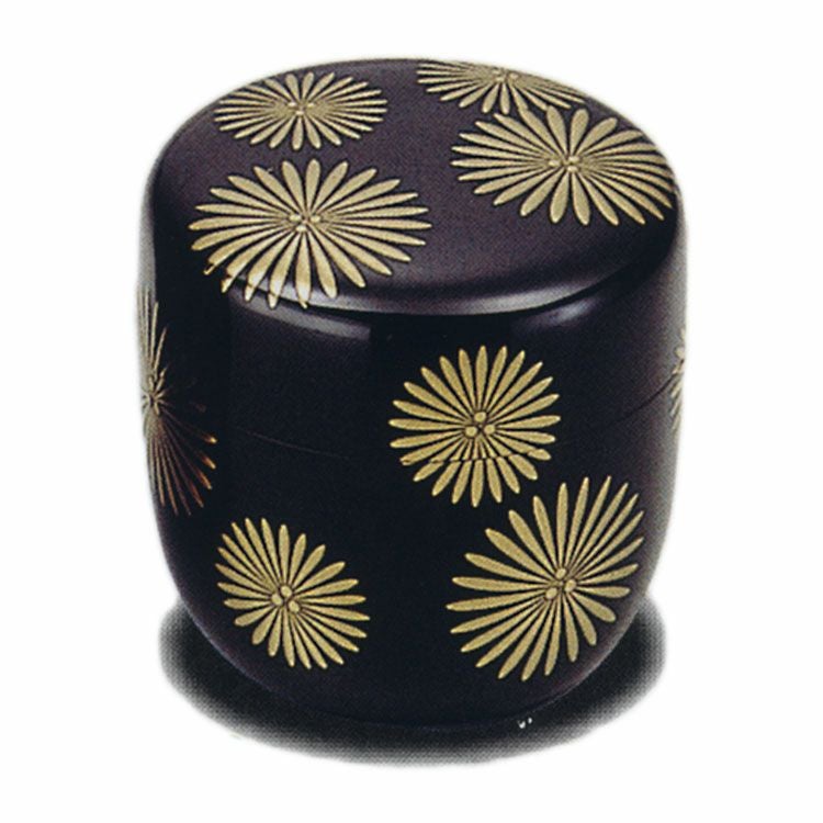 茶道具 なつめ 薄茶器 大棗 唐松蒔絵 内銀地 呉藤穣太郎