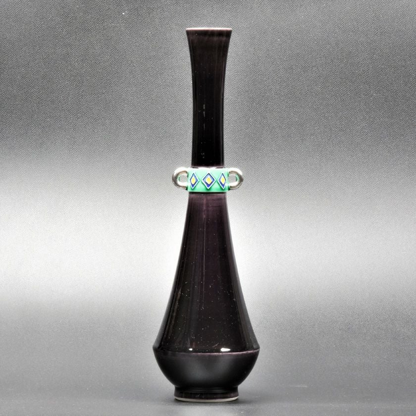 花入れ　花いれ　花器　お茶花　織部　おりべ　グリーン　耳付き　筒　茶道具 花入（はないれ） | 千年の香り 千紀園