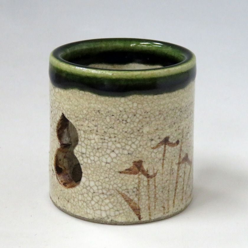 茶道具 蓋置（ふたおき） 蓋置 織部 瓢透 松本鉄山作 ※画像はイメージ