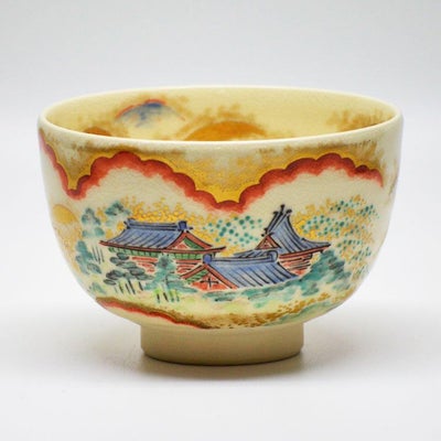 茶道具 茶碗茶碗 色絵 山寺 林淡幽