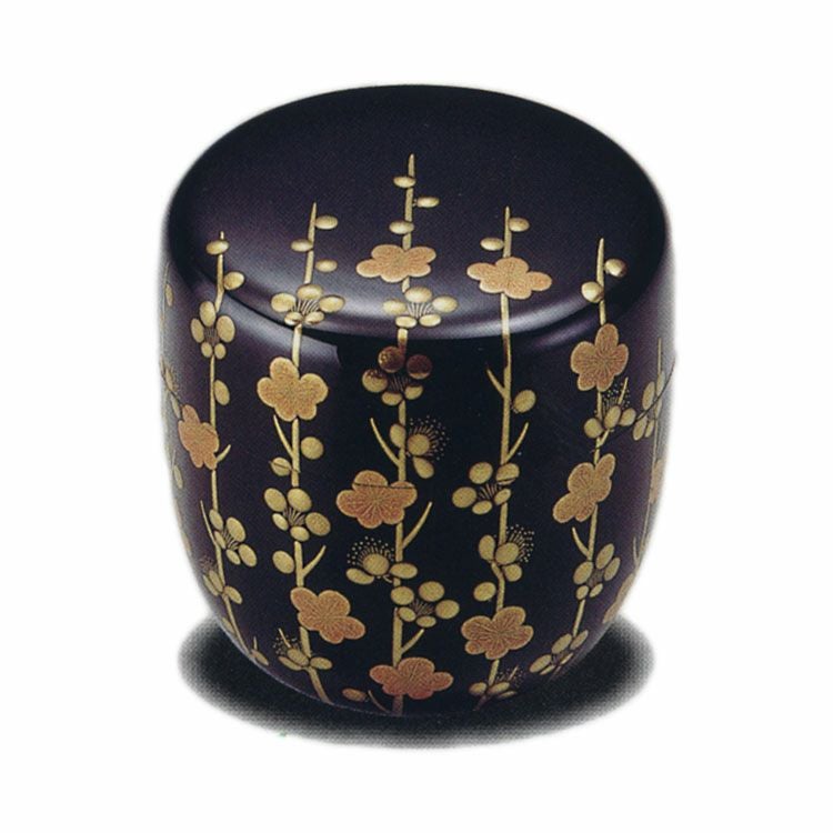 茶道具 なつめ 薄茶器 大棗 槍梅蒔絵 内銀地 呉藤穣太郎
