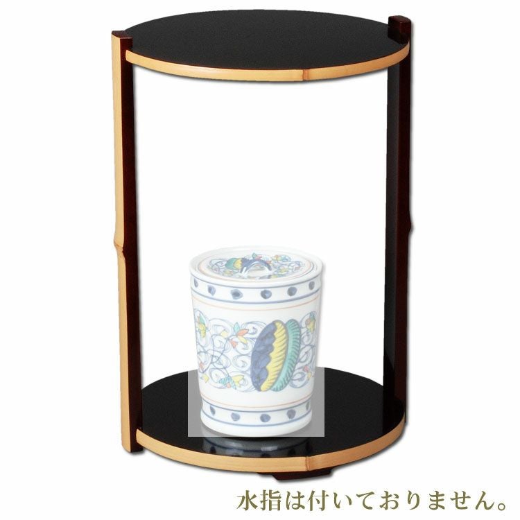 茶道具 棚（たな） 竹貼丸卓 溜 而妙斎好写 中村宗悦作