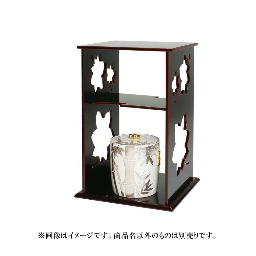 ☆未使用 茶道具 高級 溜塗 秋泉棚 京塗り 極上 秋泉棚 漆 淡々斎好写　華道　飾り棚　華道 花瓶 茶道具　溜塗　秋泉棚　紅葉 もみじ 透彫り 水指棚　裏千家　日本 和風 インテリア 家具 収納棚 ホテル 旅館 日本庭園 秋泉棚 淡々斎好写【販売】-茶道具は京都しみず孔昌堂